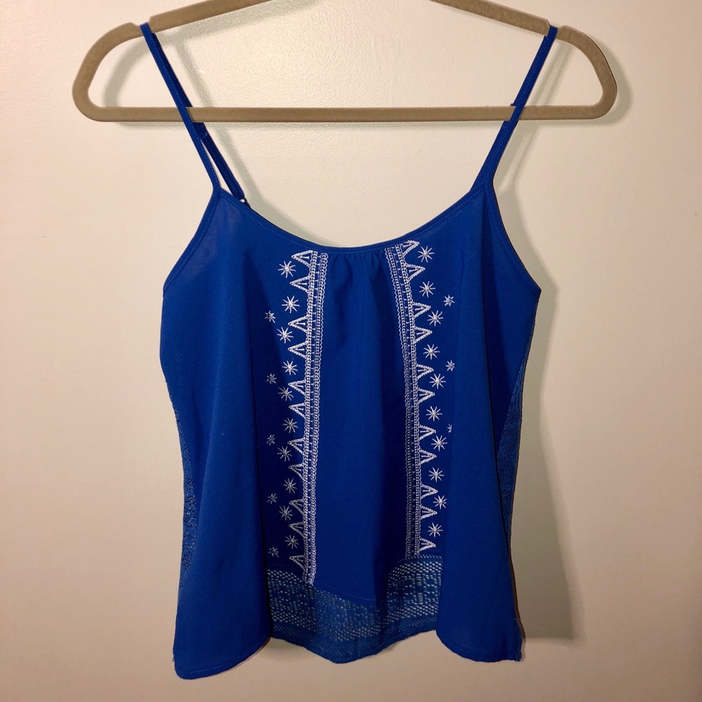 Detailed Royal Blue Tank Top